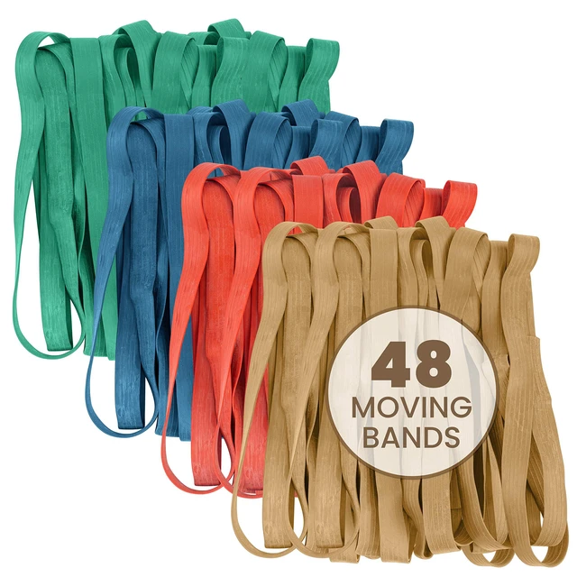 Alt view image 2 of 7 - 48 Pack Mover Bands Extra Large Rubber Bands for Furniture & Moving Blankets Heavy-Duty Stretch Bands in 4 Sizes (25", 30", 36", 42")