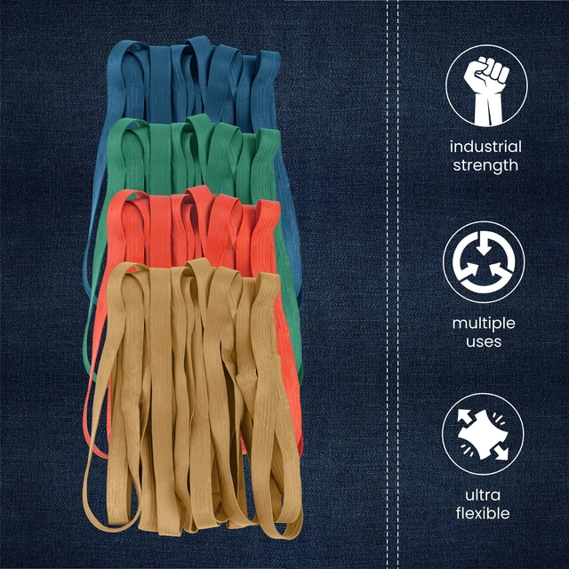 Alt view image 6 of 7 - 48 Pack Mover Bands Extra Large Rubber Bands for Furniture & Moving Blankets Heavy-Duty Stretch Bands in 4 Sizes (25", 30", 36", 42")