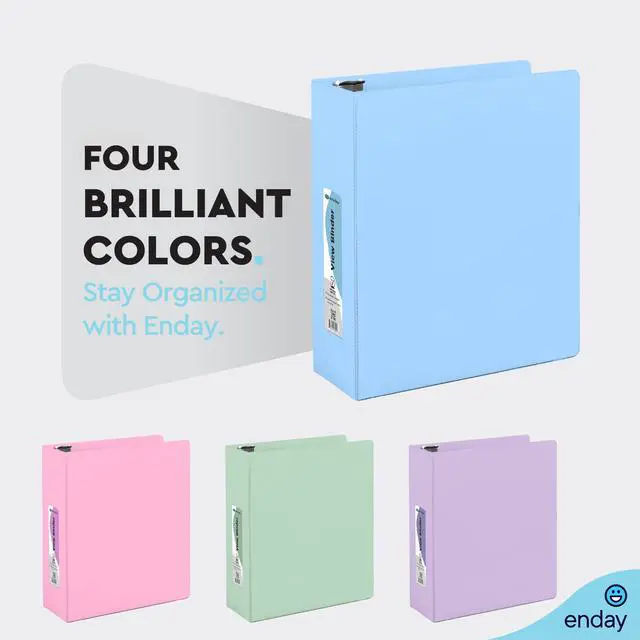 Alt view image 4 of 7 - 2 Inch Binder, Blue - 2 Inch 3 Ring Binder, D-Ring Pastel with Clear View Cover for Letter Size 8.5 x 11'' Paper & 2 Inside Pockets, Ideal for School Supplies, Office, and Home