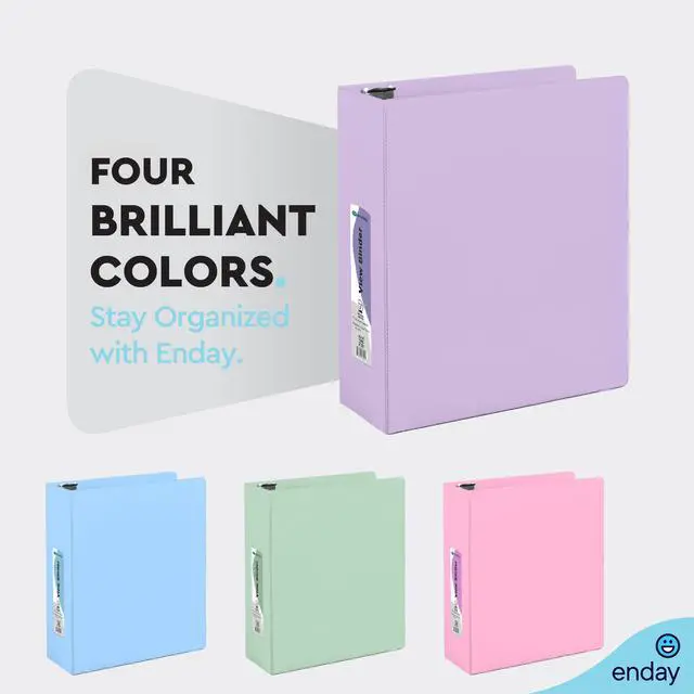 Alt view image 4 of 6 - 2 Inch Binder, Purple - 2 Inch 3 Ring Binder, D-Ring Pastel with Clear View Cover for Letter Size 8.5 x 11'' Paper & 2 Inside Pockets, Ideal for School Supplies, Office, and Home