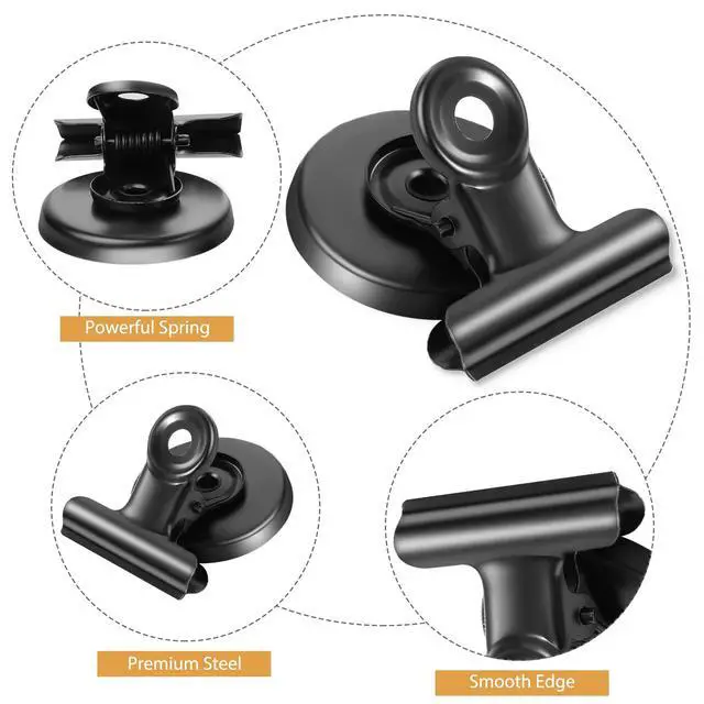 Alt view image 2 of 6 - 24Pack Strong Fridge Magnets Magnetic Clips Bulldog Clips Perfect for Refrigerator Whiteboard Magnets Photo Displays Home School Use Magnets for Whiteboard Heavy Duty Magnetic Clips(Black)