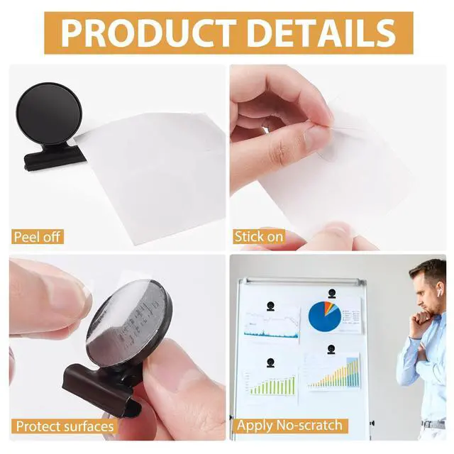 Alt view image 6 of 6 - 24Pack Strong Fridge Magnets Magnetic Clips Bulldog Clips Perfect for Refrigerator Whiteboard Magnets Photo Displays Home School Use Magnets for Whiteboard Heavy Duty Magnetic Clips(Black)