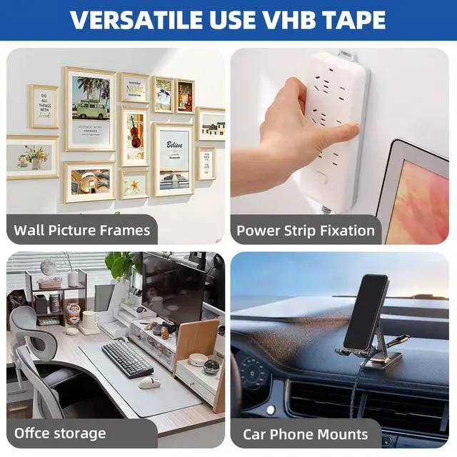 Alt view image 6 of 7 - 3M Double Sided Tape 2"×16.5ft, Heavy Duty Mounting Tape No Residue Picture Hanging Strips Removable PE Foam Tape Waterproof For Poster Tape, Carpet Tape Rug Gripper,Art Craft Tape