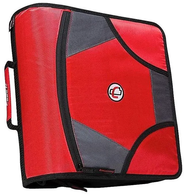 Main image of it School Zipper Binder | 4-Inch D-Rings | 800-Sheet | D-186 Red King Sized Zip Tab, 5-Subject Expanding File Folder, Multiple Pockets, Storage Organizer, Shoulder Strap, Office