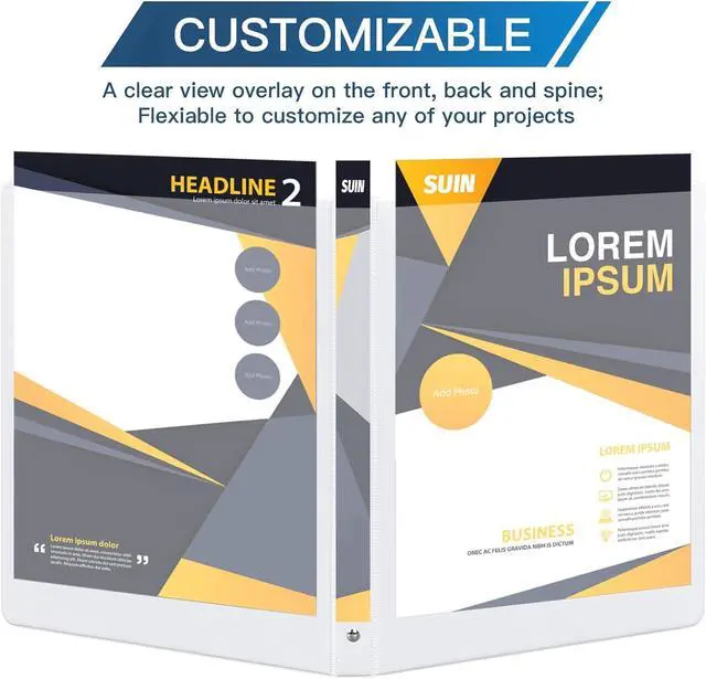 Alt view image 4 of 7 - Bulk 12 Pack 0.5-inch 3 Ring Binders -Durable 1/2'' Binders with Roung Ring Binder, Large 100 Sheet Capacity, Fit 8.5" x 11" US Letter Size Paper, White (0.5'' White - 12 Packs)