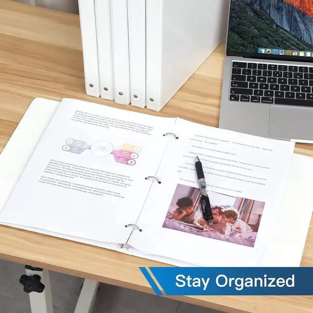 Alt view image 6 of 7 - Bulk 12 Pack 0.5-inch 3 Ring Binders -Durable 1/2'' Binders with Roung Ring Binder, Large 100 Sheet Capacity, Fit 8.5" x 11" US Letter Size Paper, White (0.5'' White - 12 Packs)