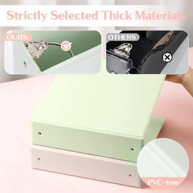 Alt view image 5 of 7 - 2-inch 3 Ring Binder 6 Pack,11" x 8.5" US Letter Size 2 inch Binders with 2 Interior Pockets, 450 Sheets Capacity,Assorted 6 Pastel Colors