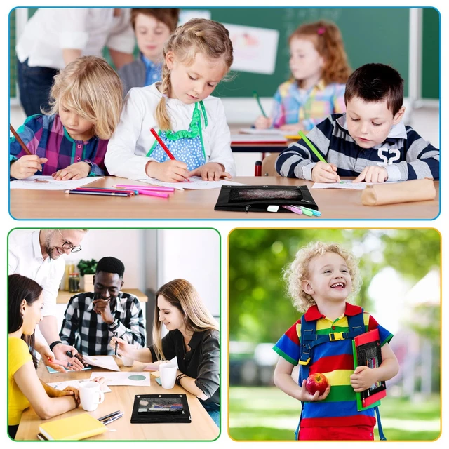 Alt view image 5 of 6 - 38 Pack Black Pencil Pouch for 3 Ring Binder Pencil Bags with Zipper Pencil Pouches Pencil Bags for Classroom bulk Pencil Box Pencil Case for Storing School Students Teacher Supplies