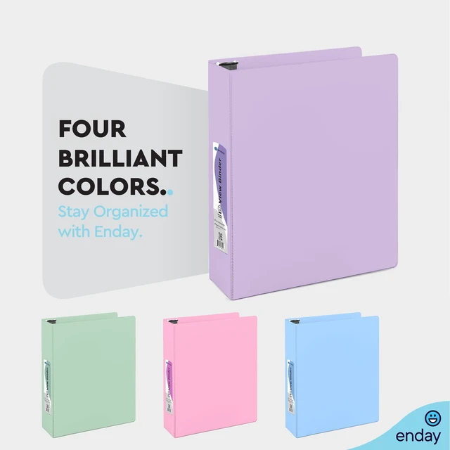 Alt view image 4 of 7 - 1.5 Inch Binder, Purple - 1.5 Inch 3 Ring Binder, Round Ring Pastel with Clear View Cover for Letter Size 8.5 x 11'' Paper & 2 Inside Pockets, Ideal for School Supplies, Office, and Home