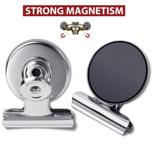 Alt view image 2 of 6 - 24Pack Refrigerator Magnets Magnetic Clips Fridge Magnets-Scratch Free Perfect for Note List Photo Displays Home School Office Use Magnets for Whiteboard Heavy Duty Magnetic Clips(Silver)