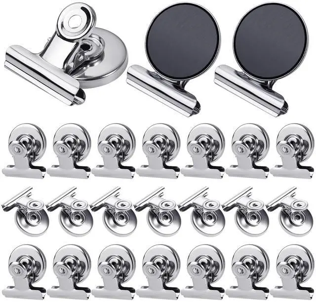 Main image of 24Pack Refrigerator Magnets Magnetic Clips Fridge Magnets-Scratch Free Perfect for Note List Photo Displays Home School Office Use Magnets for Whiteboard Heavy Duty Magnetic Clips(Silver)