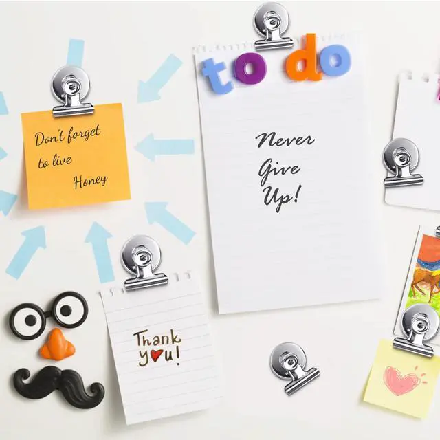 Alt view image 6 of 6 - 24Pack Refrigerator Magnets Magnetic Clips Fridge Magnets-Scratch Free Perfect for Note List Photo Displays Home School Office Use Magnets for Whiteboard Heavy Duty Magnetic Clips(Silver)