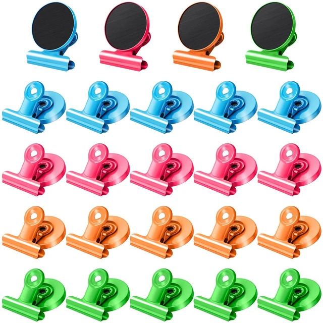 Main image of 24Pack Fridge Magnets Refrigerator Magnetic Clips for Classroom (Colorful) Scratch Free Strong Magnet Heavy Duty Clips Perfect for Kitchen,Photo Displays,Locker, Note List,Teacher Must Haves