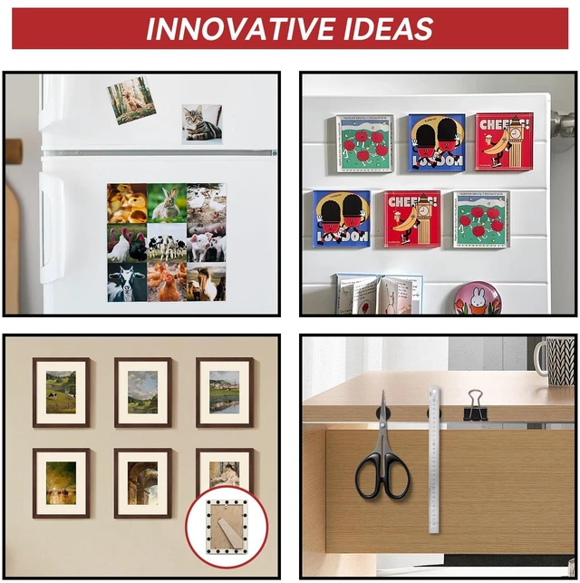 Alt view image 6 of 6 - Circle 0.75" Round Magnets with Adhesive Backing,Peel and Stick Refrigetor Magnets,Self Sticky Pre-Cut Magnetic Dots (175 PCS)