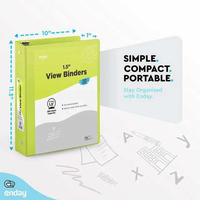 Alt view image 2 of 7 - 1.5 Inch Binder (6 Pack - Assorted Colors) 3 Ring Binder 1.5 inch with Clear View Cover and 2 Inside Pocket - for Letter Size 8.5 x 11'' Paper, Ideal for School Supplies, Office, and Home