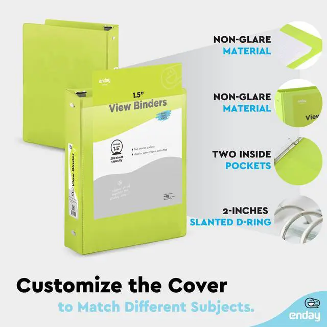 Alt view image 4 of 7 - 1.5 Inch Binder (6 Pack - Assorted Colors) 3 Ring Binder 1.5 inch with Clear View Cover and 2 Inside Pocket - for Letter Size 8.5 x 11'' Paper, Ideal for School Supplies, Office, and Home