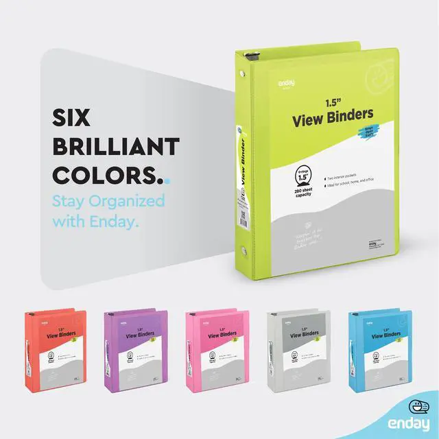 Alt view image 5 of 7 - 1.5 Inch Binder (6 Pack - Assorted Colors) 3 Ring Binder 1.5 inch with Clear View Cover and 2 Inside Pocket - for Letter Size 8.5 x 11'' Paper, Ideal for School Supplies, Office, and Home