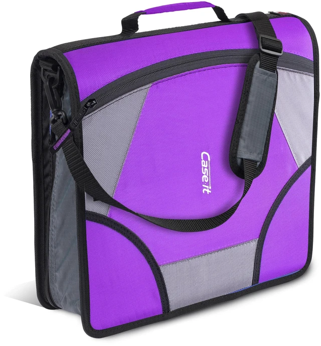 Main image of it King Size 3-Ring Binder | 4-Inch Capacity | D-186 Purple Mighty Zip Tab, Fits 11 x 8.5-Inch Paper, School & Office