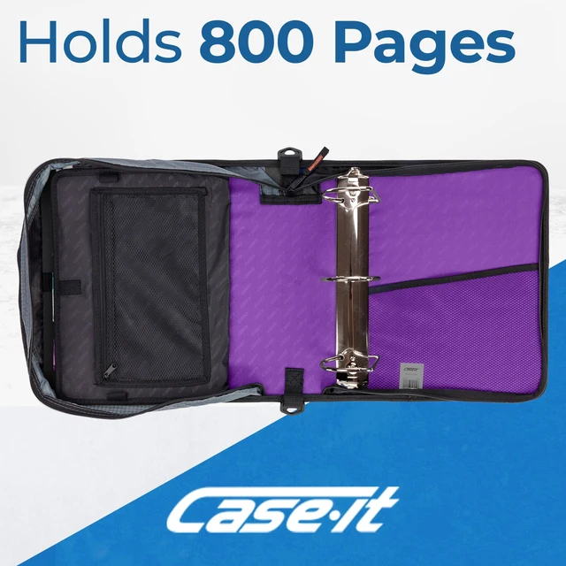 Alt view image 3 of 7 - it King Size 3-Ring Binder | 4-Inch Capacity | D-186 Purple Mighty Zip Tab, Fits 11 x 8.5-Inch Paper, School & Office