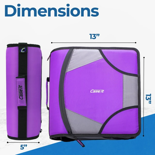 Alt view image 5 of 7 - it King Size 3-Ring Binder | 4-Inch Capacity | D-186 Purple Mighty Zip Tab, Fits 11 x 8.5-Inch Paper, School & Office