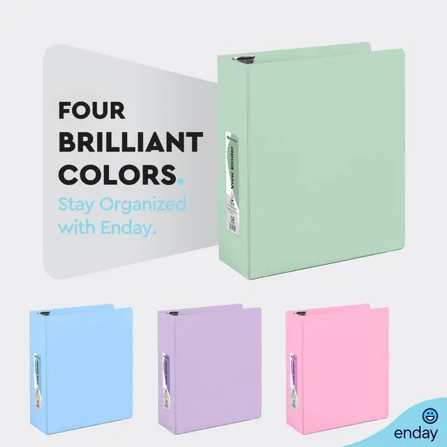 Alt view image 4 of 7 - 2 Inch Binder, Green - 2 Inch 3 Ring Binder, D-Ring Pastel with Clear View Cover for Letter Size 8.5 x 11'' Paper & 2 Inside Pockets, Ideal for School Supplies, Office, and Home