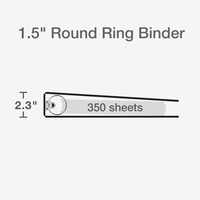 Alt view image 2 of 7 - 3 Ring Binders, Binders for School and Office, Durable 1.5 Inch, Holds 350 Sheets, ClearVue Presentation View, Non-Stick, Blue and Green Assortment, 6 Pack (1002480)