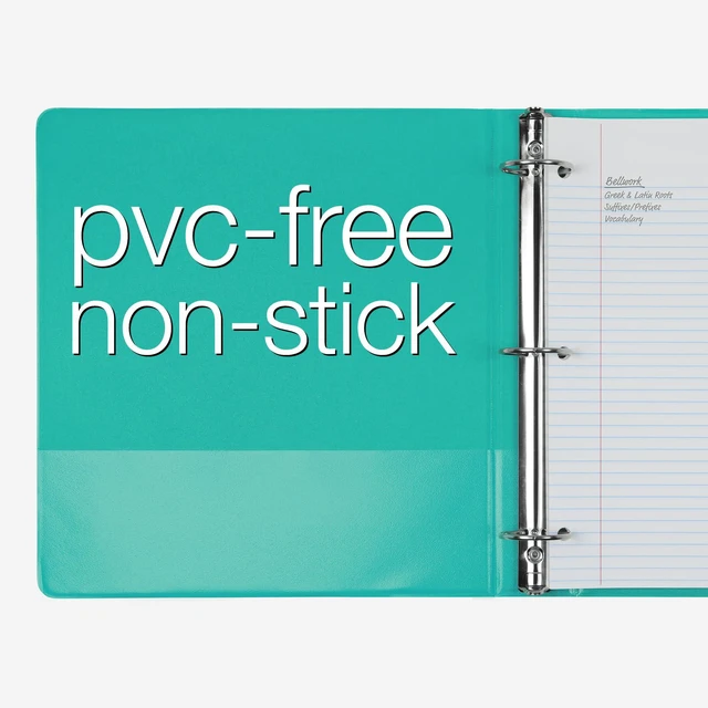 Alt view image 6 of 7 - 3 Ring Binders, Binders for School and Office, Durable 1.5 Inch, Holds 350 Sheets, ClearVue Presentation View, Non-Stick, Blue and Green Assortment, 6 Pack (1002480)
