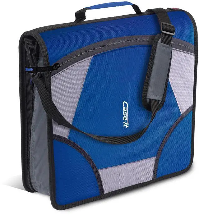 Main image of it School Zipper Binder | 4" D-Rings | 800-Sheet | D-186 Midnight Blue King Sized Zip Tab, 5-Subject Expanding File Folder, Multiple Pockets, Storage Organizer, Shoulder Strap, Office