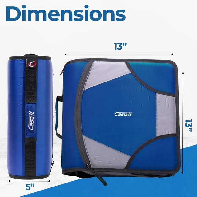 Alt view image 5 of 7 - it School Zipper Binder | 4" D-Rings | 800-Sheet | D-186 Midnight Blue King Sized Zip Tab, 5-Subject Expanding File Folder, Multiple Pockets, Storage Organizer, Shoulder Strap, Office