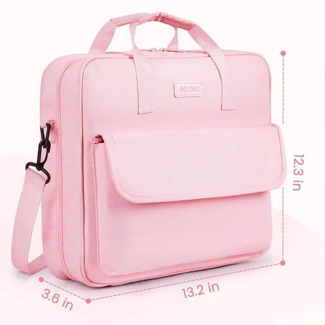 Alt view image 2 of 7 - Zipper Binder Bag, 3 Inch 3 Ring Binder with D-Ring, Holds 900 Sheets Cute School Binder with Shoulder Strap & Handle, Multi-Pocket Organizer for Middle School College Office Supplies, Black