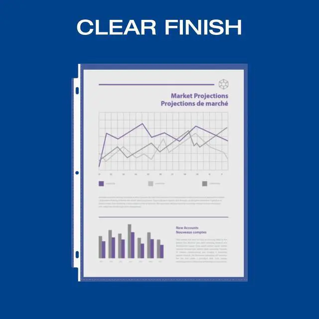 Alt view image 2 of 6 - Sheet Protectors, Clear Finish, Page Protectors for 3 Ring Binder,Top Load, Letter Size Plastic Sleeves, Reinforced 3 Hole Punch for Binders, 200 per Box (33268)