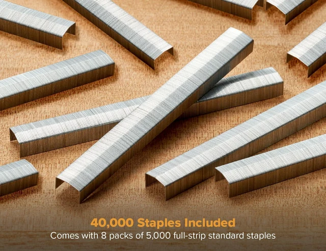 Alt view image 4 of 5 - Office B8 PowerCrown 0.25 Inch Staples, Pack of 40,000 Staples, (STCRP21151/4-8), Silver