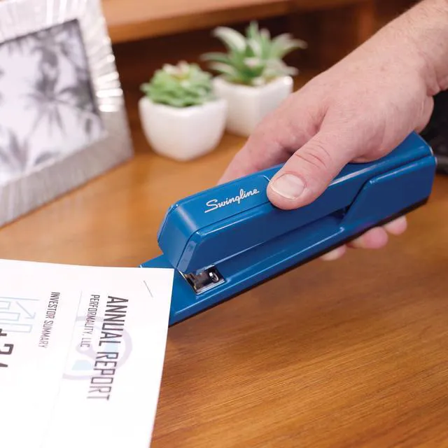 Alt view image 6 of 7 - Stapler, 30 Sheet Capacity, 747 Classic Desktop Stapler, Jam Free, Metal, True Blue (74724)