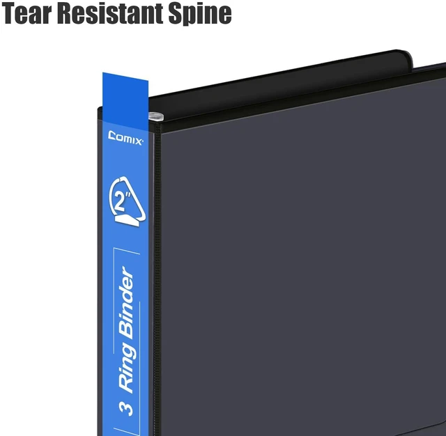 Alt view image 3 of 5 - Heavy Duty Slant-D Ring View Binder, 2 inch 3 Ring Binders, Hold 500 Sheets of 8.5" x 11" Paper, 12 Pack (Black)