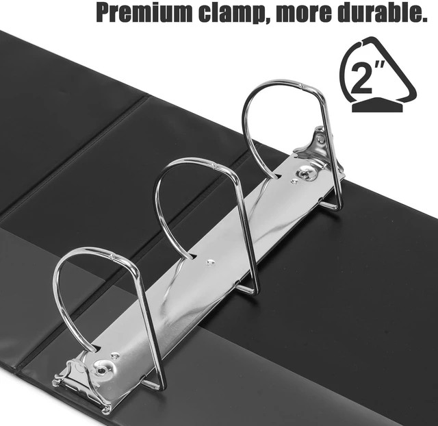 Alt view image 5 of 5 - Heavy Duty Slant-D Ring View Binder, 2 inch 3 Ring Binders, Hold 500 Sheets of 8.5" x 11" Paper, 12 Pack (Black)
