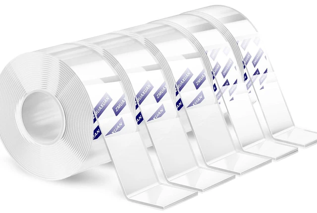 Main image of Nano Tape Adhesive Reusable,Double Sided Mounting Tape Heavy Duty Removable,Picture Hanging Strips Poster Putty,Clear Thick Gel Sticky Tack Wall Glue for Hangers,Photo(9.85 FT-5 Pack)