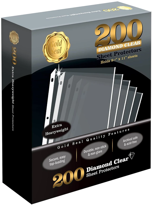 Main image of 200 Count Diamond Clear Extra Heavyweight Sheet Protectors, 4 mils Strong,8.5 x 11, Top Load, 200 Boxed Sheet Protectors