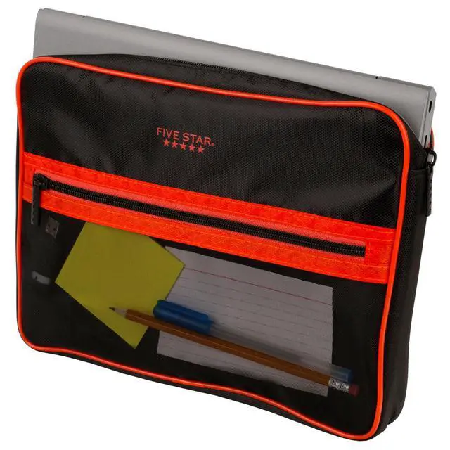 Alt view image 4 of 7 - Zipper Binder, 3 Inch 3-Ring Binder with D Rings, Removable Padded Case, 5-Tab Expanding File and Multi-Use Strap, 850 Sheet Capacity, Red/Black (29296CE8)