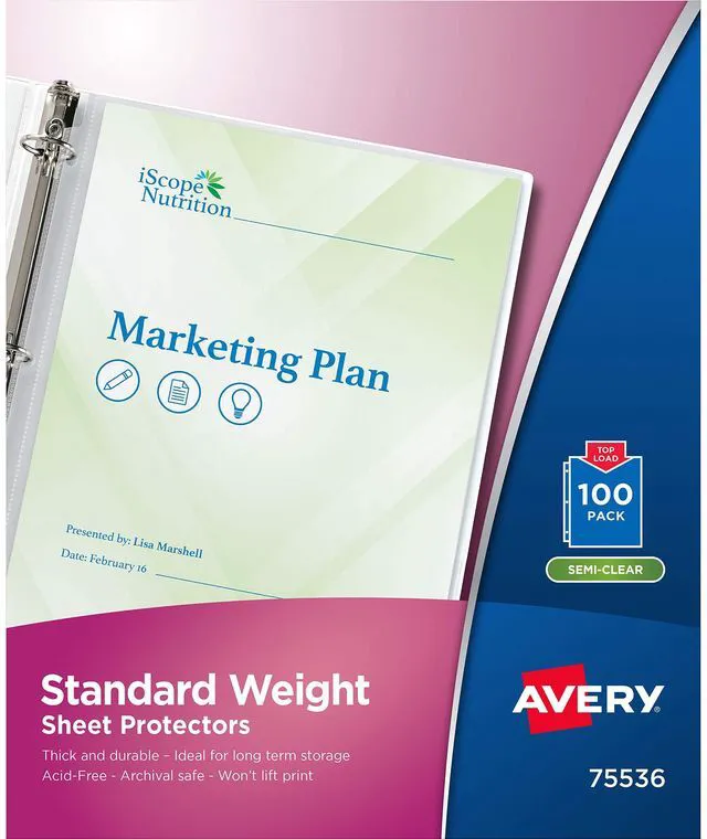 Main image of ® Semi-Clear Standard Weight Sheet Protectors, Top Load, 100 Document Protectors (75536)
