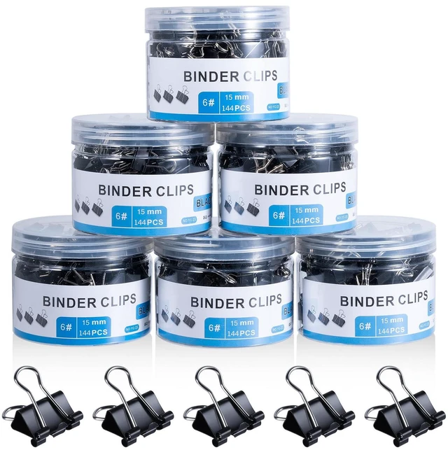 Main image of Small Binder Clips 864 PCS Mini 15mm Paper Clip 5/8 Inch Paper Clamps Bulk Micro Black Metal Binding Paperwork Clamp, School Teachers Office Supplies