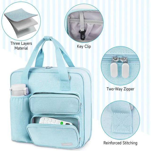 Alt view image 5 of 7 - Zipper Binder 3 Ring, 500 Sheets Capacity, Binder 2 Inch with Shoulder Strap Fits 13 Inch Laptop for School and Office,Blue