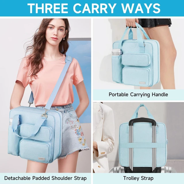 Alt view image 7 of 7 - Zipper Binder 3 Ring, 500 Sheets Capacity, Binder 2 Inch with Shoulder Strap Fits 13 Inch Laptop for School and Office,Blue