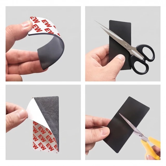 Alt view image 4 of 7 - Magnetic Tape 2x4 Inch 15 Pack, Strong Adhesive Magnets for Crafts Magnetic Strips with Strong Adhesive Backing for DIY Crafts, Fridge, Photo Display. Flexible,Easy to Cut, Peel & Stick