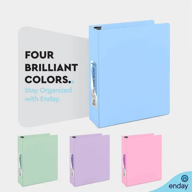 Alt view image 4 of 7 - 1.5 Inch Binder, Blue - 1.5 Inch 3 Ring Binder, Round Ring Pastel with Clear View Cover for Letter Size 8.5 x 11'' Paper & 2 Inside Pockets, Ideal for School Supplies, Office, and Home