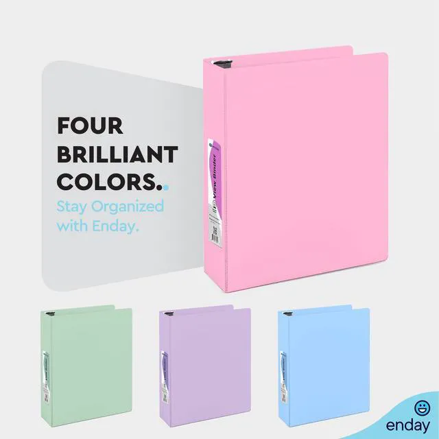 Alt view image 4 of 7 - 1.5 Inch Binder, Pink - 1.5 Inch 3 Ring Binder, Round Ring Pastel with Clear View Cover for Letter Size 8.5 x 11'' Paper & 2 Inside Pockets, Ideal for School Supplies, Office, and Home