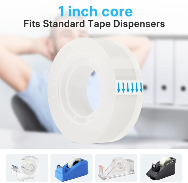 Alt view image 4 of 7 - 30 Rolls Tape Refills, Clear, 0.7" x 1000" Transparent Glossy Tape, All-Purpose, Ideal for Office, Home and School