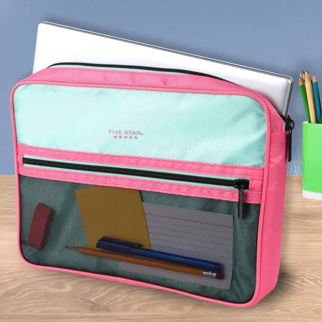 Alt view image 3 of 7 - Zipper Binder, 3-Inch D-Ring Case Binder, 850-Sheet Capacity, Multiple Pockets, Front 5-Tab Expanding File, Removable Padded Case and Shoulder Strap, Taffy Twist (292960L)