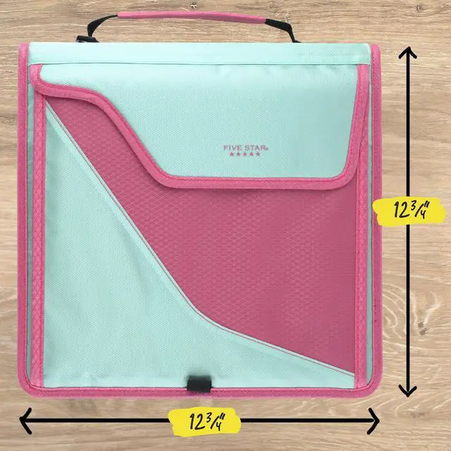 Alt view image 7 of 7 - Zipper Binder, 3-Inch D-Ring Case Binder, 850-Sheet Capacity, Multiple Pockets, Front 5-Tab Expanding File, Removable Padded Case and Shoulder Strap, Taffy Twist (292960L)