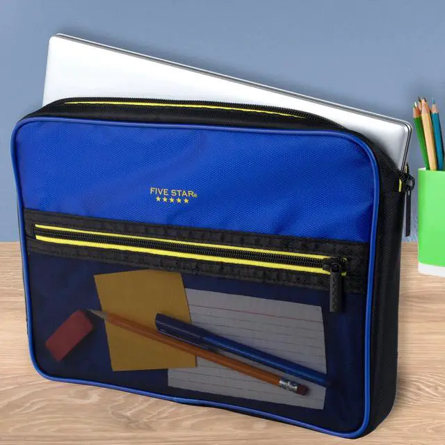 Alt view image 3 of 7 - Zipper Binder, 3-Inch D-Ring Case Binder, 850-Sheet Capacity, Multiple Pockets, Front 5-Tab Expanding File, Removable Padded Case and Shoulder Strap, Cosmic Blast (292960M)