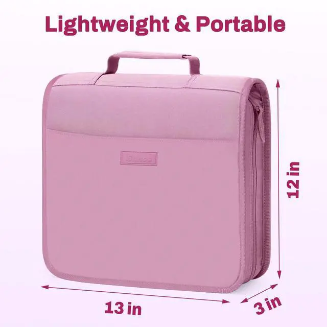 Alt view image 3 of 7 - Zipper Binder with Handle, 1.5 Inch O-Ring, 325 Pages Capacity, with 5-Tab Expanding File Folder for Classified Storage, Small Size Lightweight Zipper Bag for Middle School Students, Grape Purple